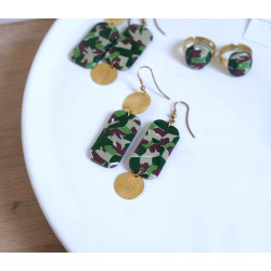 Boucles d'oreilles pendanttes - 821 - Collection Camo