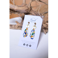Boucles d'oreilles clous - 802 - Motif Anthemion