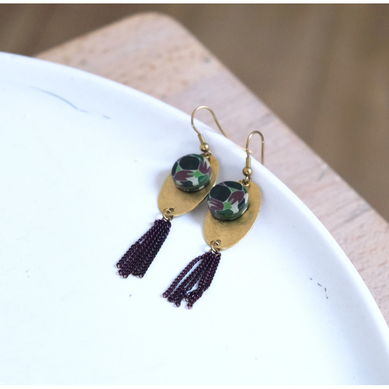Boucles d'oreilles pendantes - 822 - Collection Camo