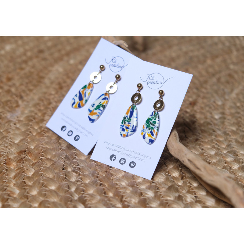 Boucles d'oreilles clous - 802 - Motif Anthemion Boucles d'oreilles clous - 802 - Motif Anthemion