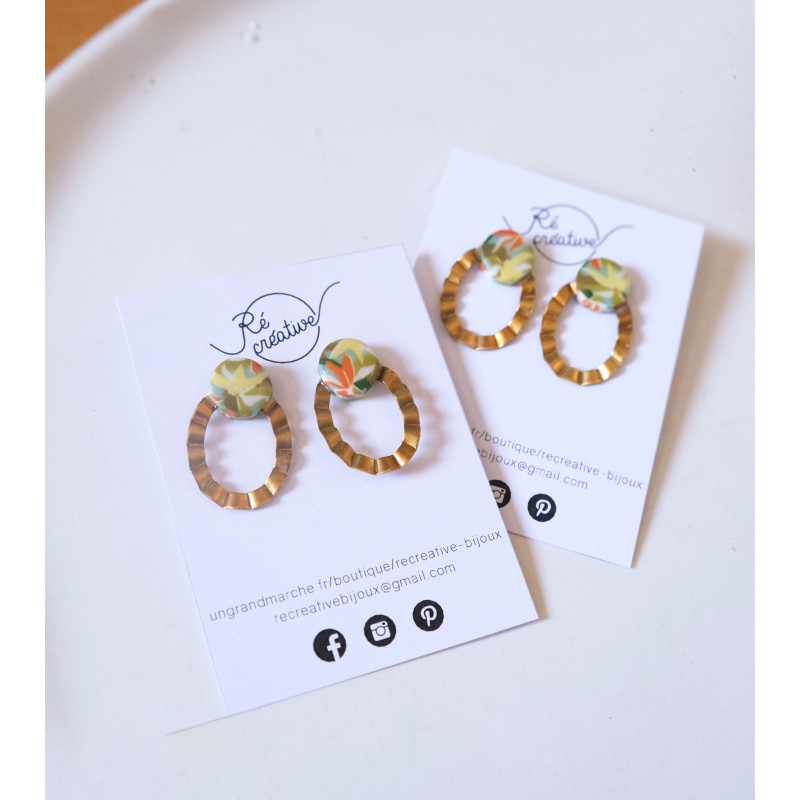 Boucles d'oreilles ondulées - 825 - Collection Aloe