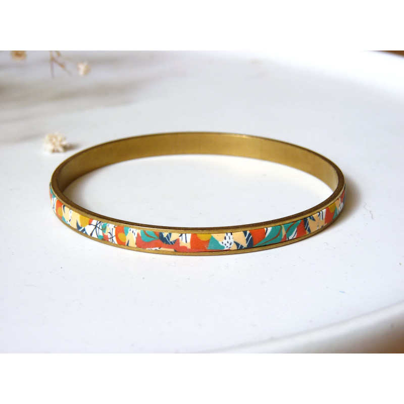 Bracelet jonc fait main - créateur motif géométrique