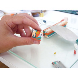 Bracelet jonc fait main - créateur motif géométrique