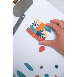 Bracelet jonc fait main - créateur motif géométrique