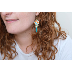 Boucles d'oreilles pendantes - 771 - Collection Opaline