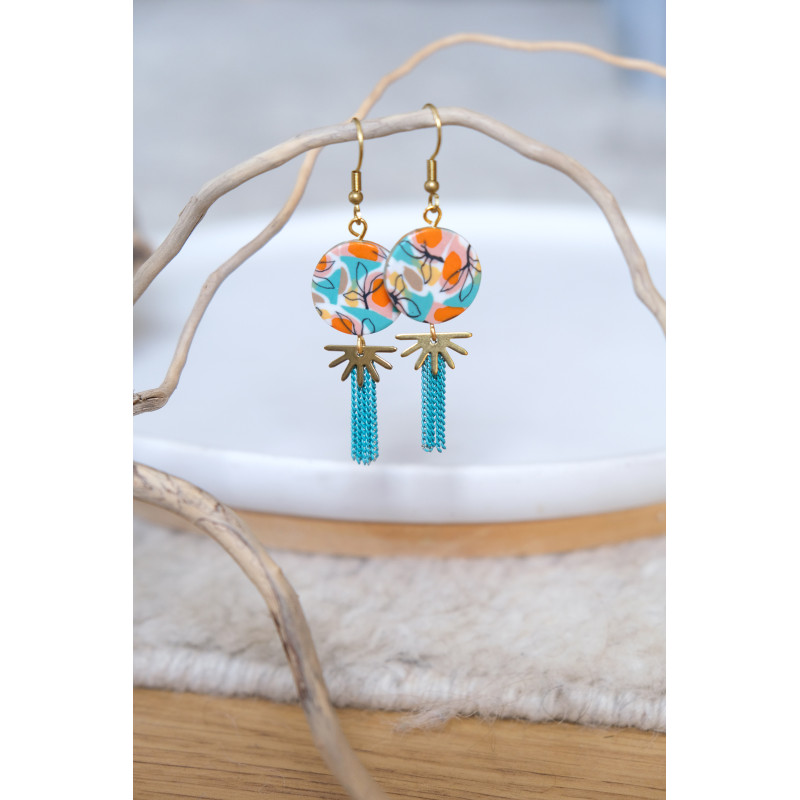 Boucles d'oreilles pendantes - 771 - Collection Opaline