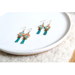 Boucles d'oreilles pendantes - 771 - Collection Opaline