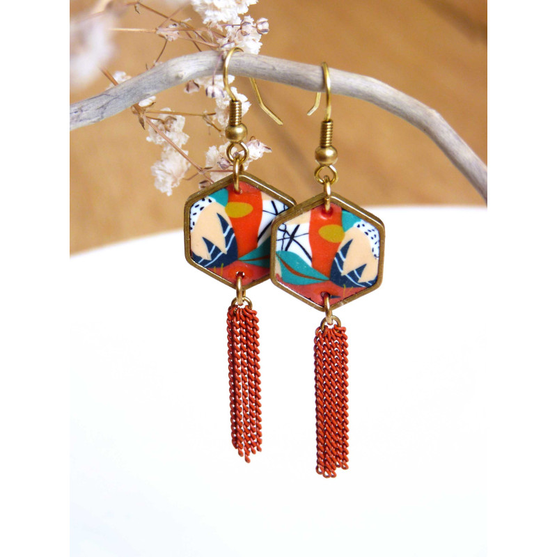 Boucles d'oreilles pendantes - 628 - Collection Hexa Boucles d'oreilles pendantes - 628 - Collection Hexa