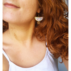 Boucles d'oreilles demi-lune - 598 - Motif Lisalie