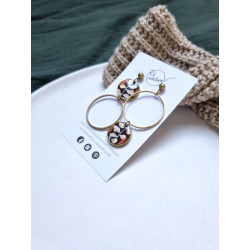 Boucles d'oreilles asymétrique - 818 - Collection Ecorce