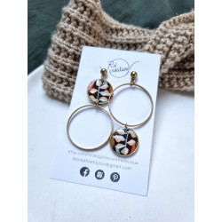 Boucles d'oreilles asymétrique - 818 - Collection Ecorce