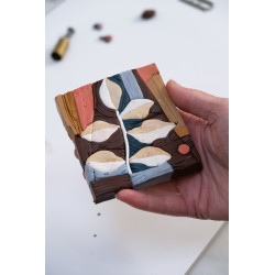 Boucles d'oreilles asymétrique - 818 - Collection Ecorce